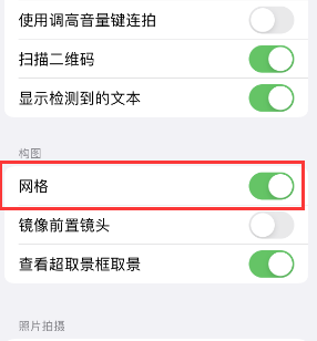 西华苹果手机维修网点分享iPhone如何开启九宫格构图功能 