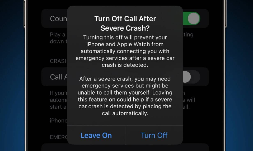 西华苹果14维修分享 iPhone 14 和 Apple Watch 上关闭崩溃检测 