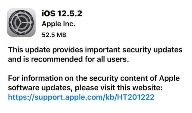 西华苹果手机维修分享iOS12.5.2发布，建议所有老苹果用户安装 
